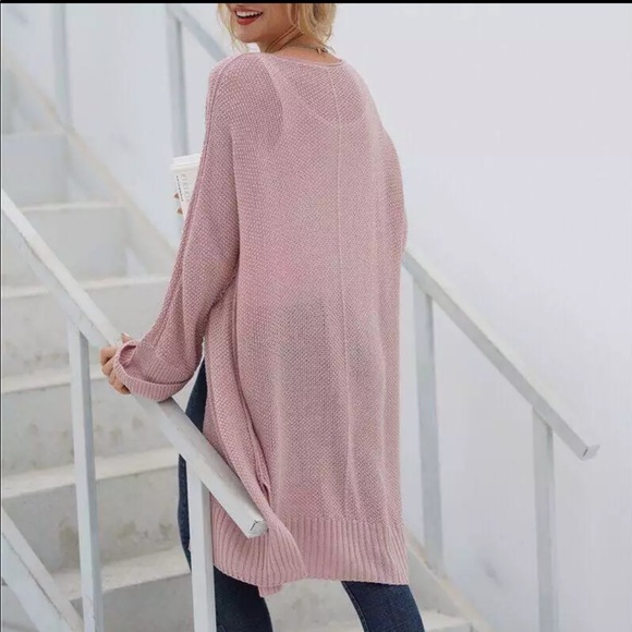 Boho Natural Earth Pink Loose Batwing Cardigan - Picture 4 of 6